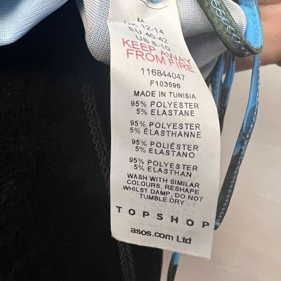 💎 Topshop Ruched Floral Top Blue NEW - Picture 6 of 8